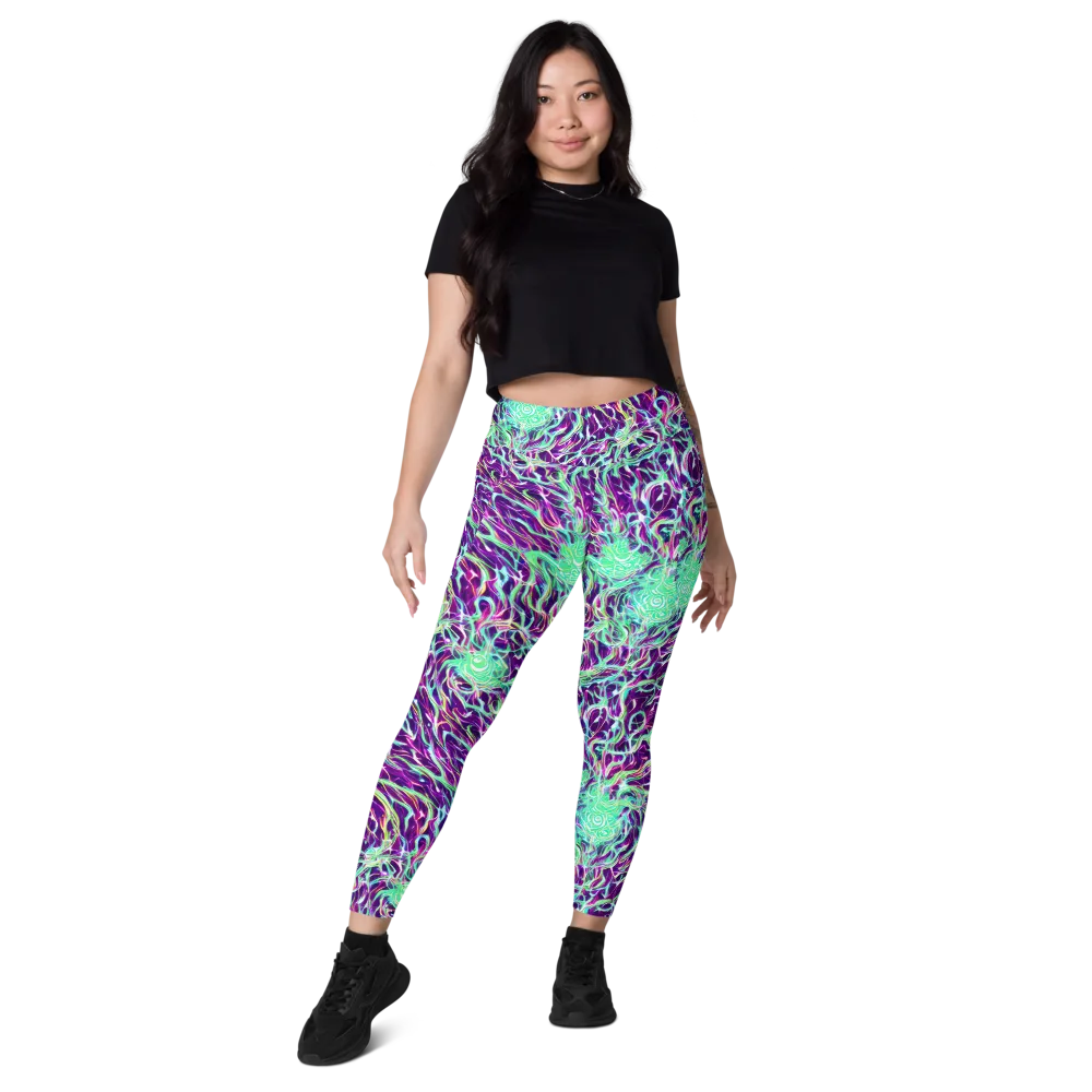 Vivid Nebula on Leggings with Pockets — Front