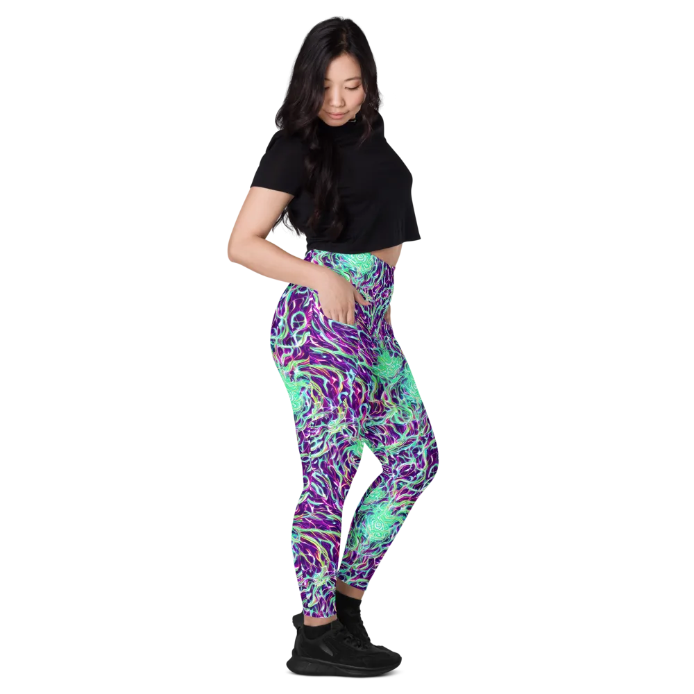 Vivid Nebula on Leggings with Pockets — Right