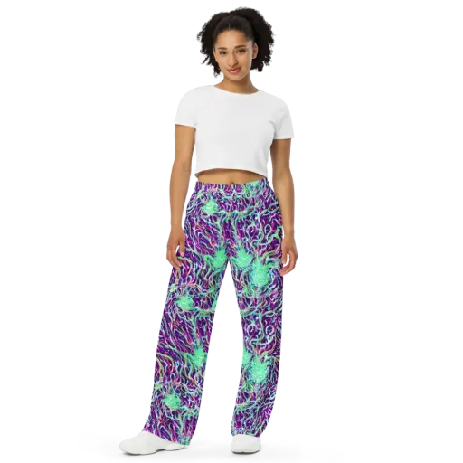 Vivid Nebula on a Wide-Leg Pants