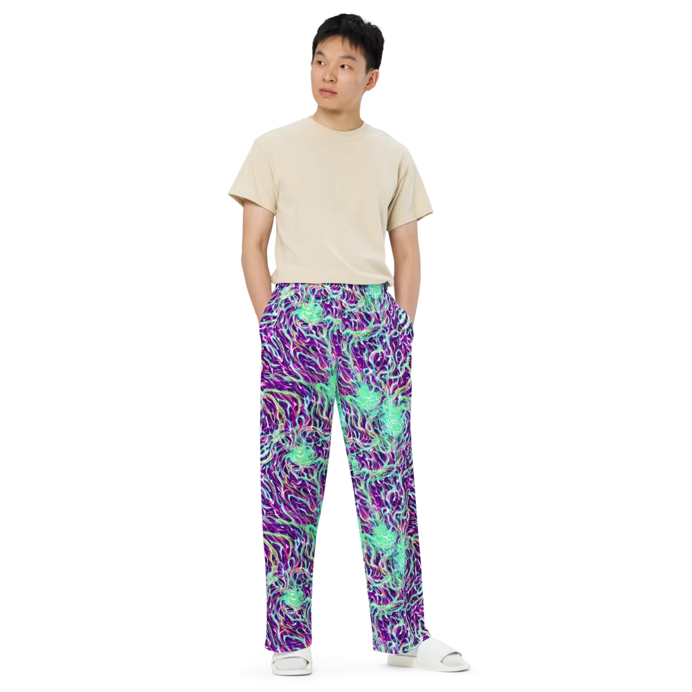 Vivid Nebula on Wide-Leg Pants — Front