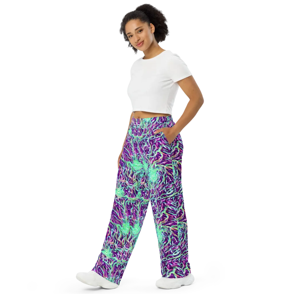 Vivid Nebula on Wide-Leg Pants — Left Front