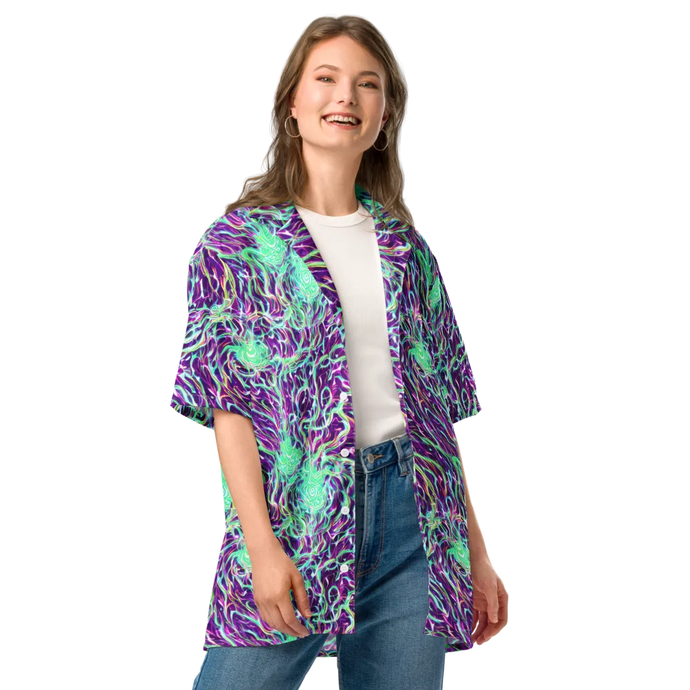 Vivid Nebula on Button Shirt — Front