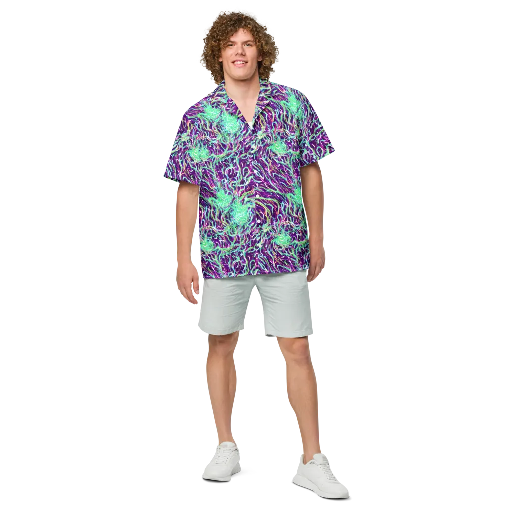 Vivid Nebula on Button Shirt — Front