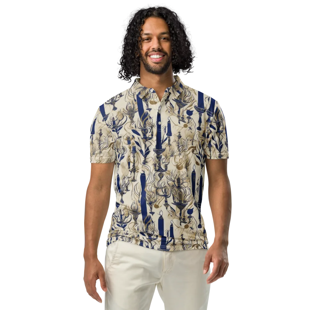 Candlelit Conservatory on Men's Slim Fit Polo Shirt — Front