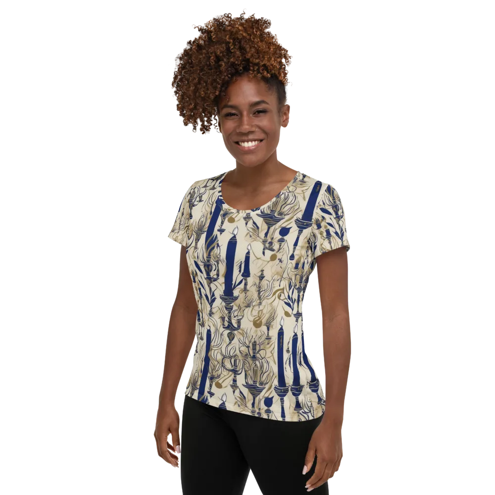 Candlelit Conservatory on Women's Athletic T-Shirt — Left