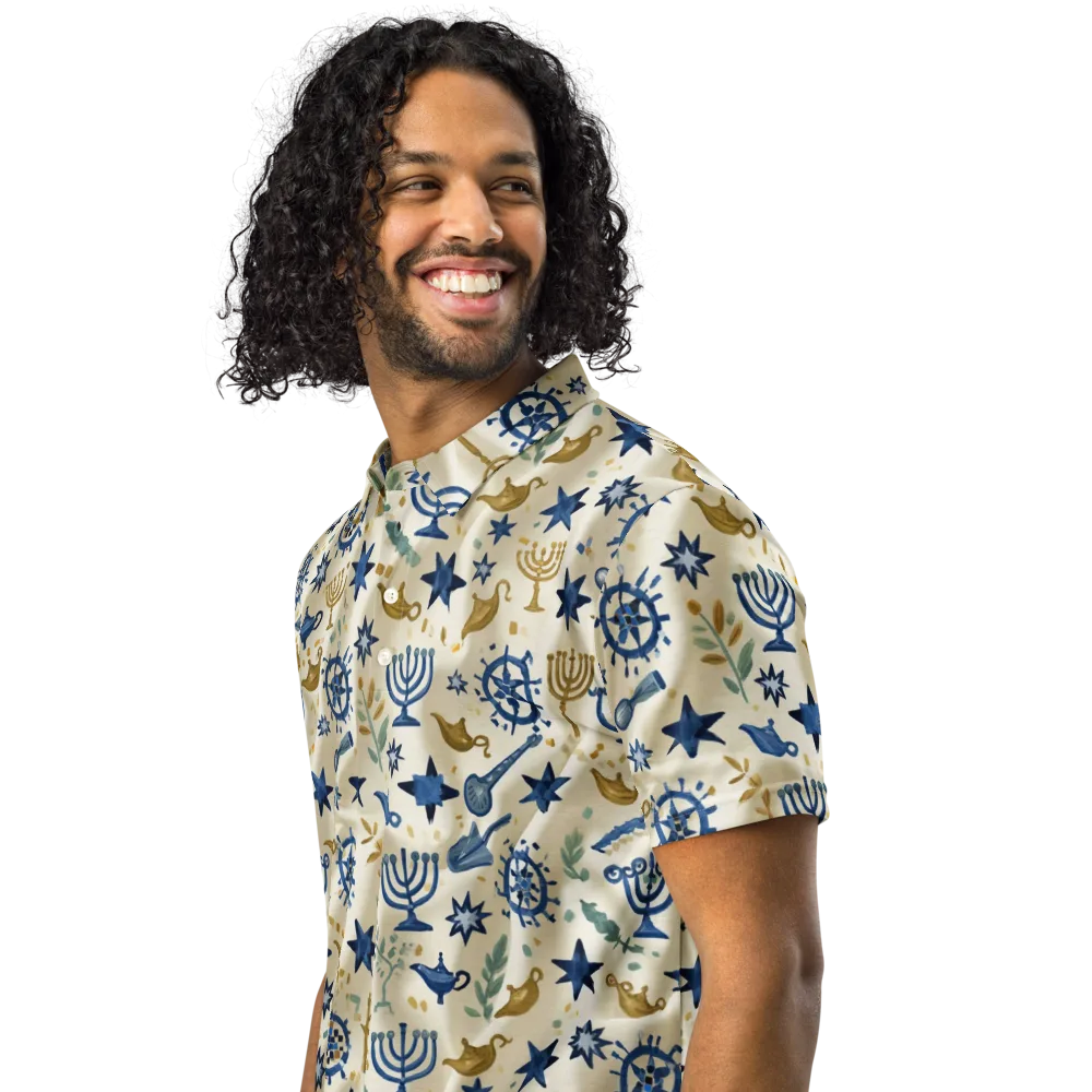 Blue Gold Voyager on Men's Slim Fit Polo Shirt — Left Front