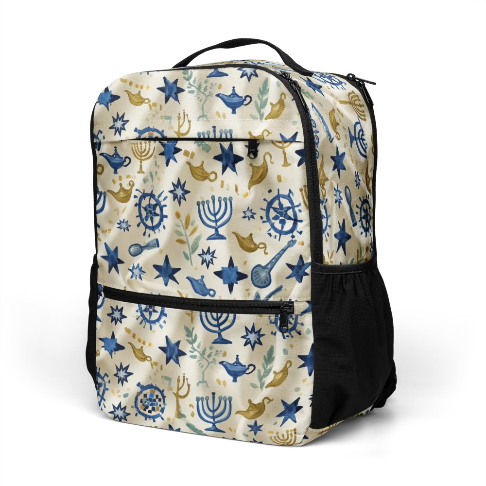 Blue Gold Voyager on Utility Backpack — Left Front