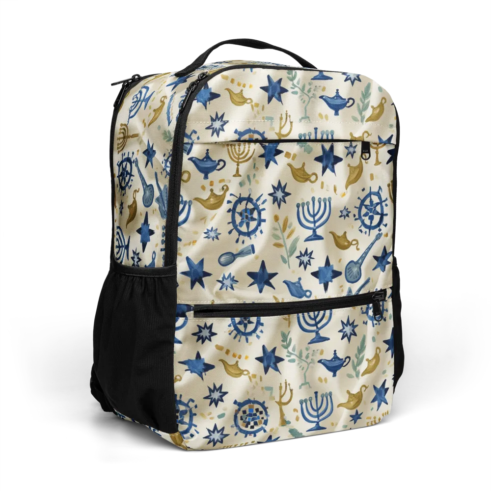 Blue Gold Voyager on Utility Backpack — Right Front