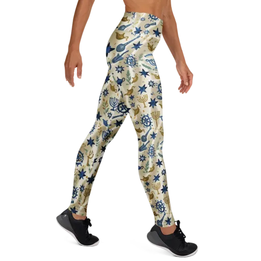 Blue Gold Voyager on a Yoga Leggings
