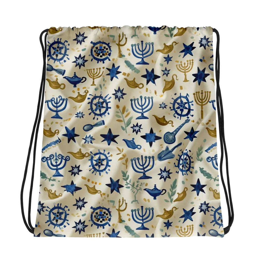 Blue Gold Voyager on Drawstring Bag — Photo