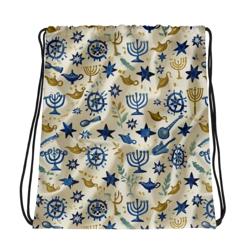 Blue Gold Voyager on a Drawstring Bag