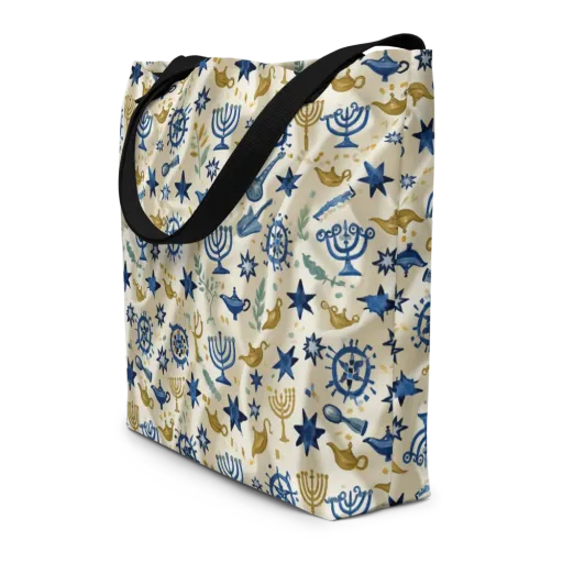Blue Gold Voyager on a Large Tote Bag W/ Pocket