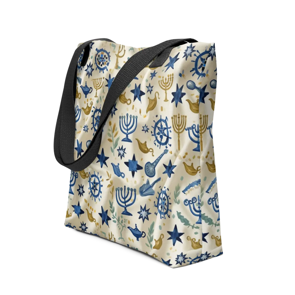 Blue Gold Voyager on Tote Bag — Front