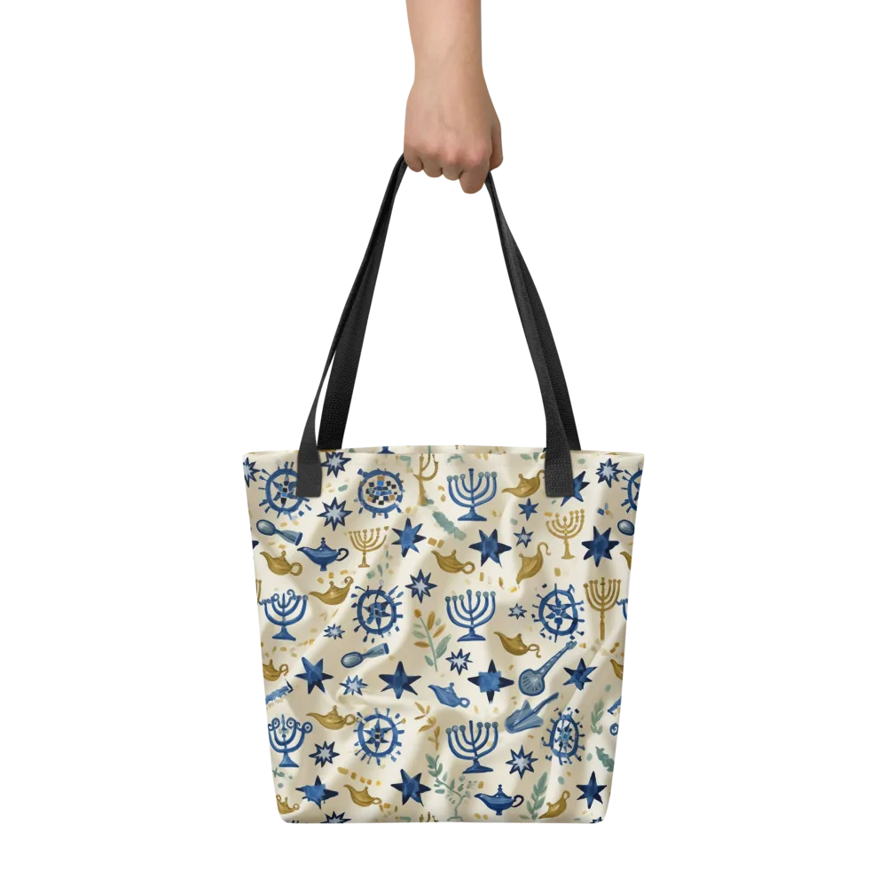Blue Gold Voyager on Tote Bag — Front