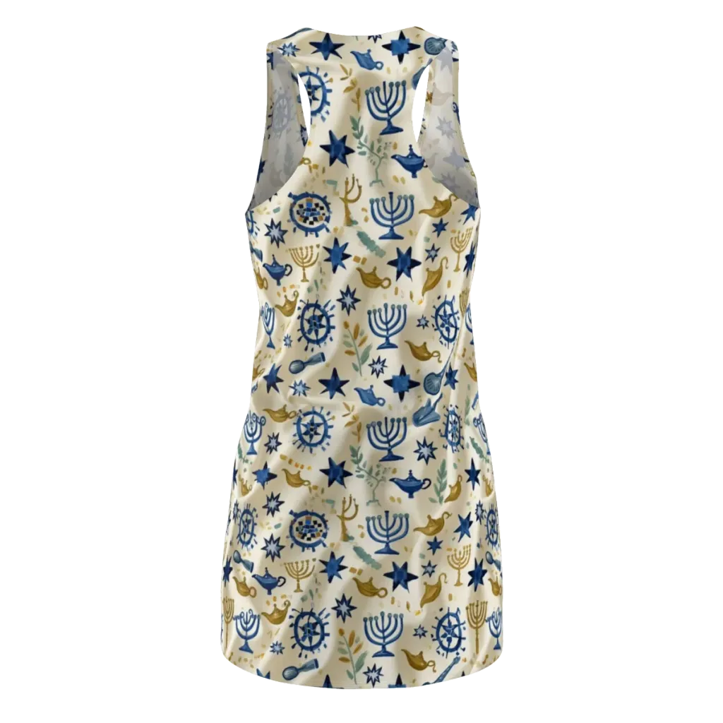 Blue Gold Voyager on Racerback Dress — Back