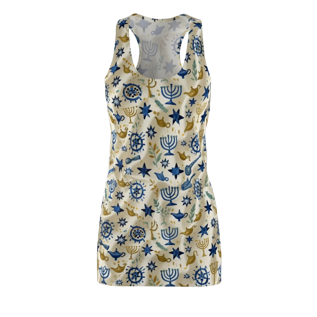 Blue Gold Voyager on Racerback Dress — Front