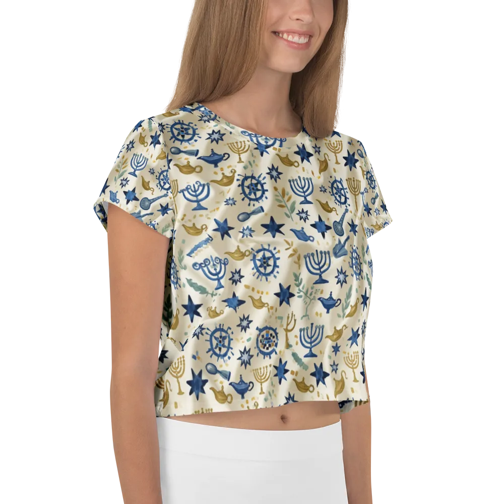 Blue Gold Voyager on Crop Tee — Right