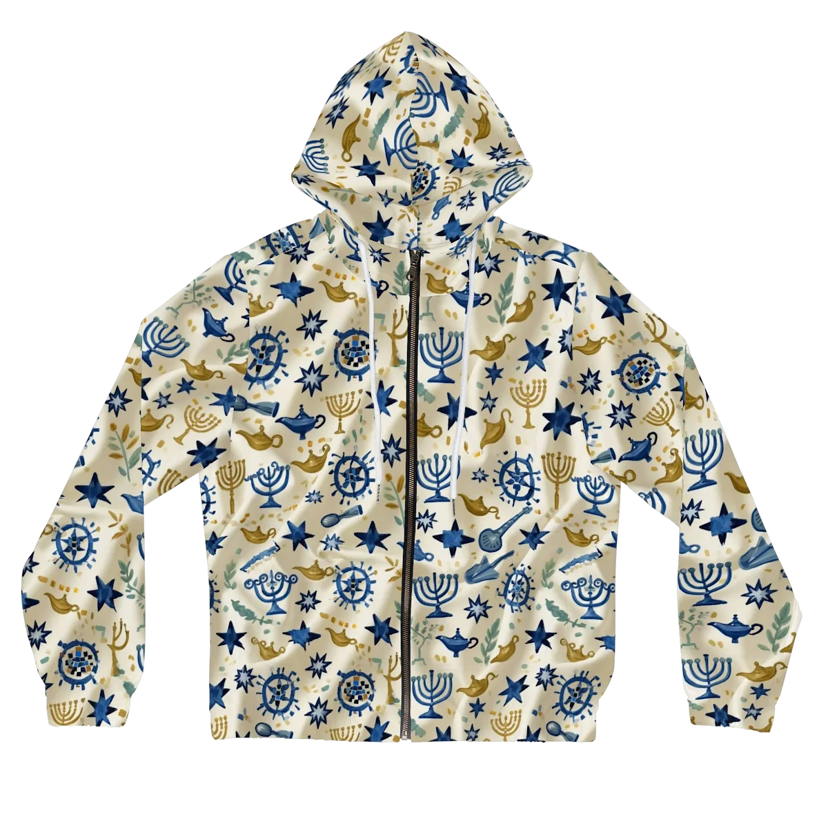 Blue Gold Voyager on Women's Full-Zip Hoodie — Front