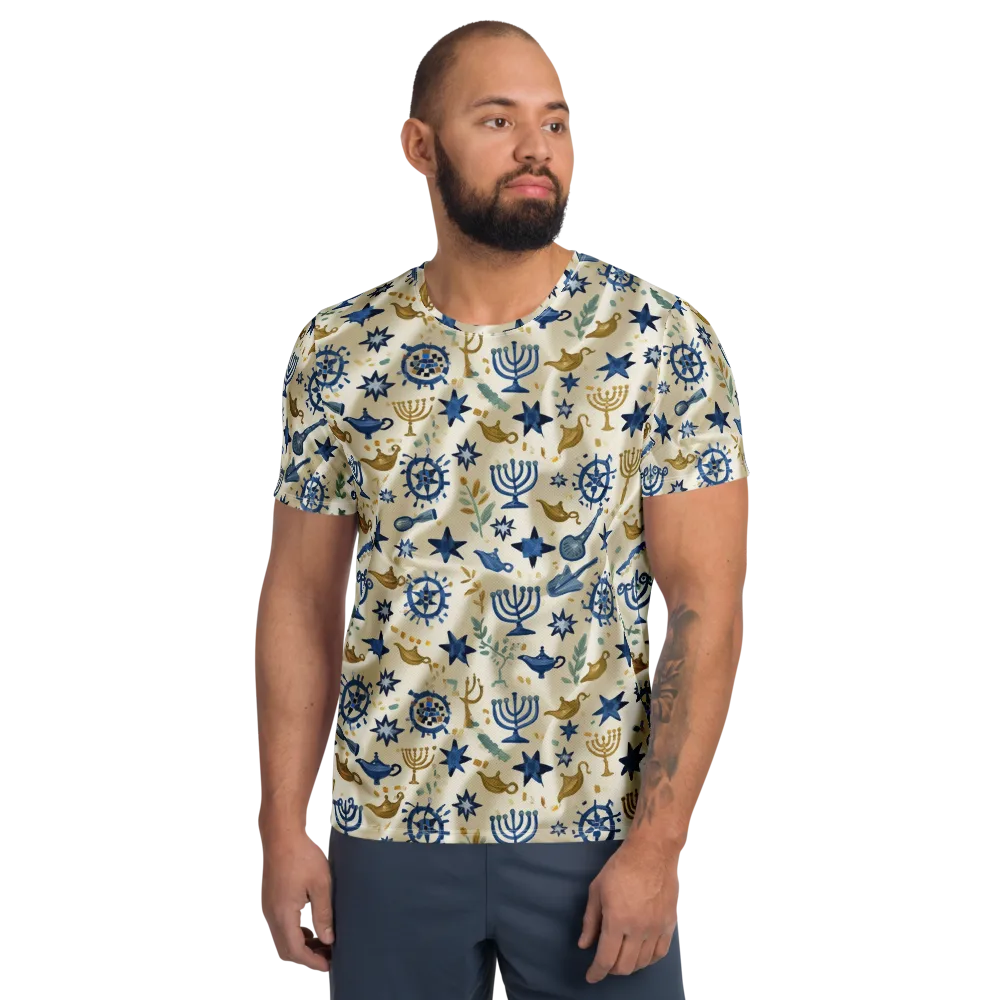 Blue Gold Voyager on Men's Athletic T-Shirt — Front