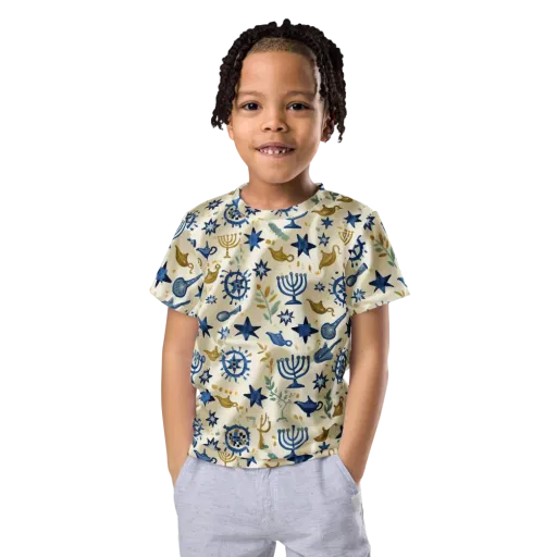 Blue Gold Voyager on a Kids Crew Neck T-Shirt
