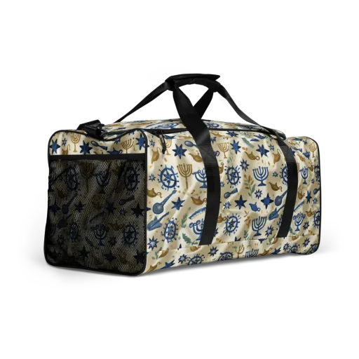 Blue Gold Voyager on a Duffle Bag