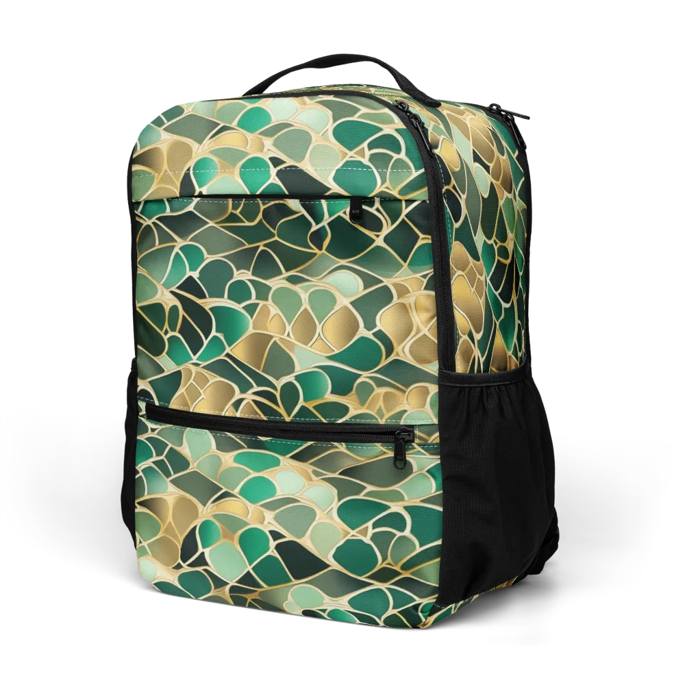 Gilded Emerald Lattice on Utility Backpack — Left Front