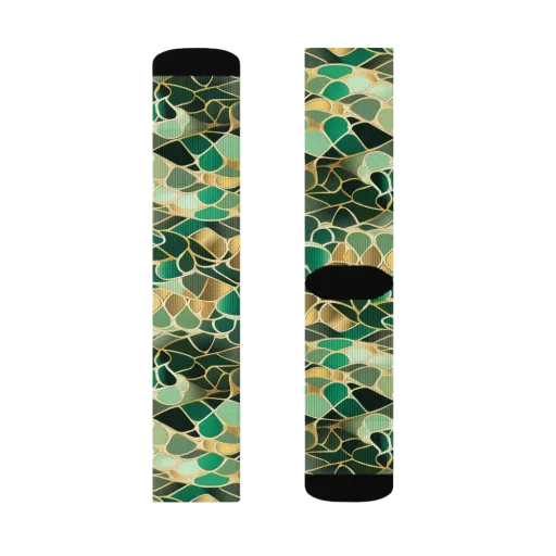 Gilded Emerald Lattice on a Socks