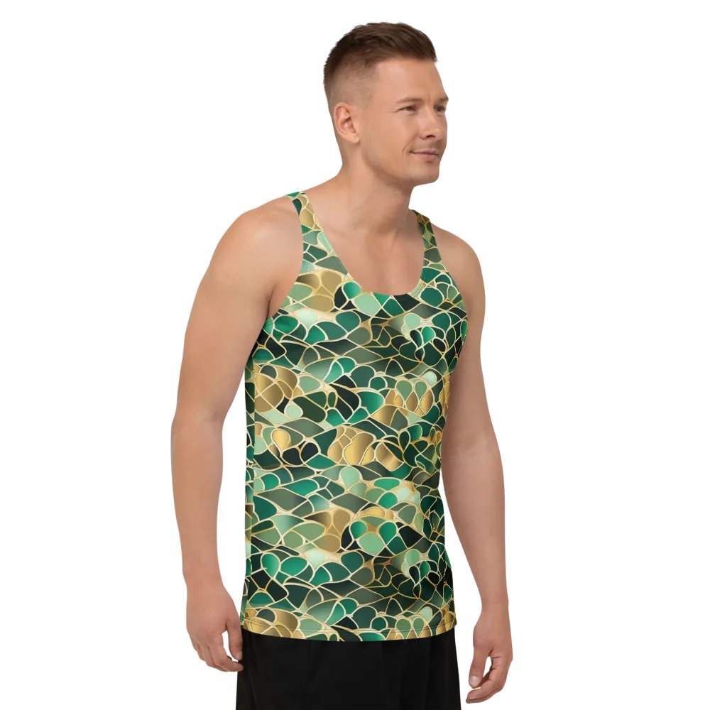 Gilded Emerald Lattice on Men's Tank Top — Right Front
