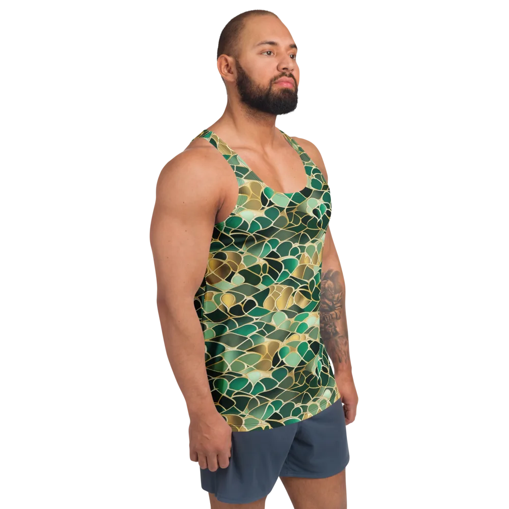 Gilded Emerald Lattice on Men's Tank Top — Right Front