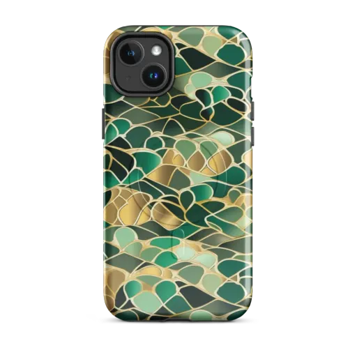 Gilded Emerald Lattice on a MagSafe Tough Case for iPhone®