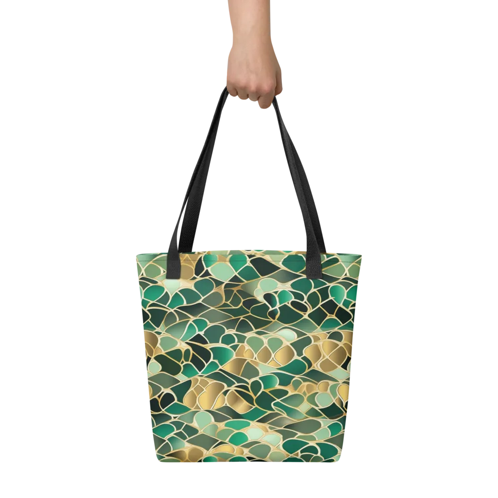 Gilded Emerald Lattice on Tote Bag — Front