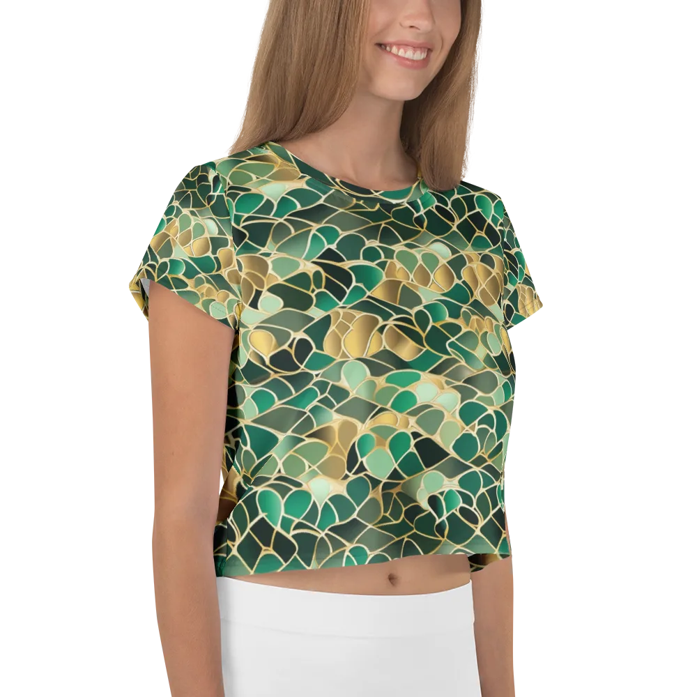 Gilded Emerald Lattice on Crop Tee — Right