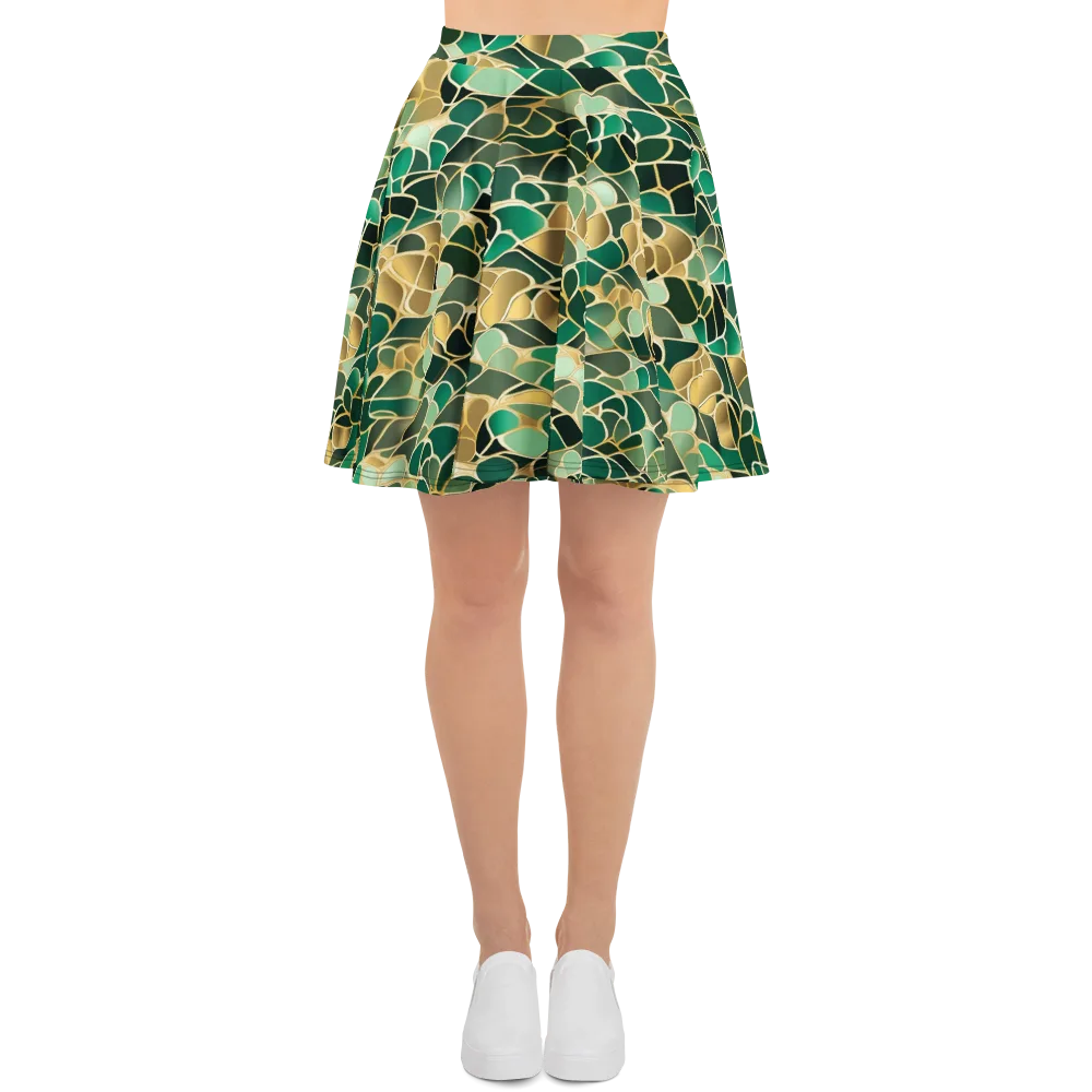 Gilded Emerald Lattice on Skater Skirt — Front