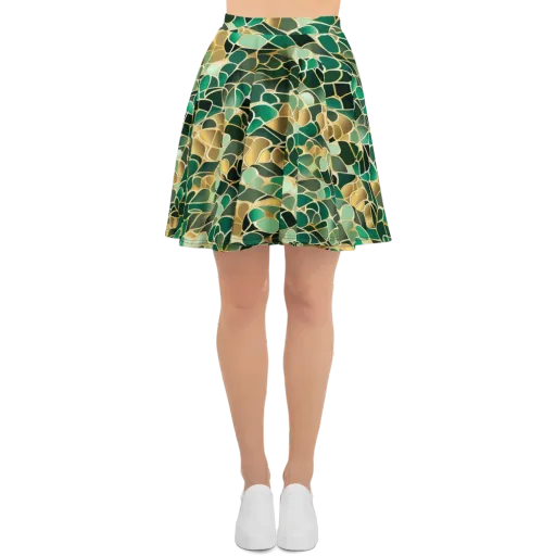 Gilded Emerald Lattice on a Skater Skirt