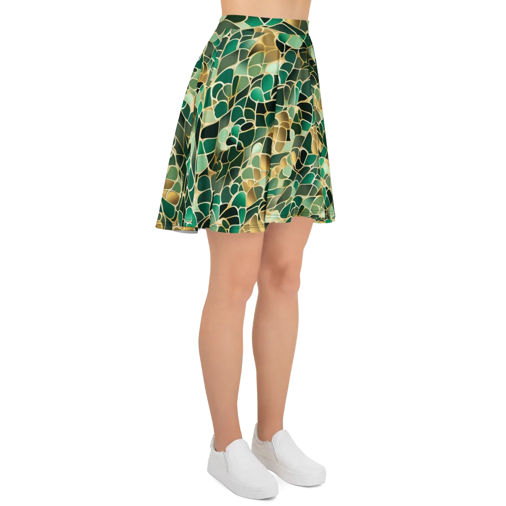 Gilded Emerald Lattice on Skater Skirt — Right