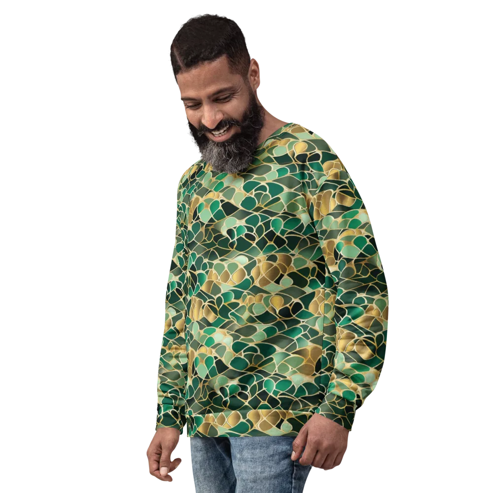 Gilded Emerald Lattice on Sweatshirt — Left Front