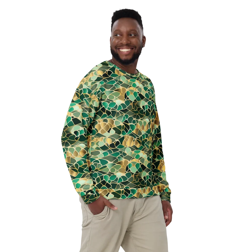 Gilded Emerald Lattice on Sweatshirt — Front