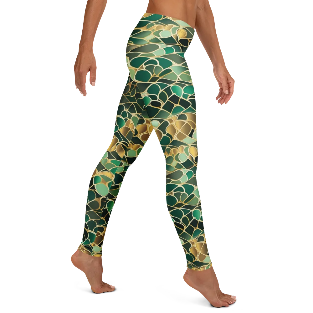 Gilded Emerald Lattice on Leggings — Right