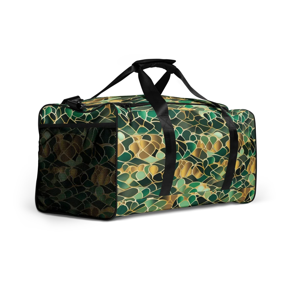 Gilded Emerald Lattice on Duffle Bag — Right Front
