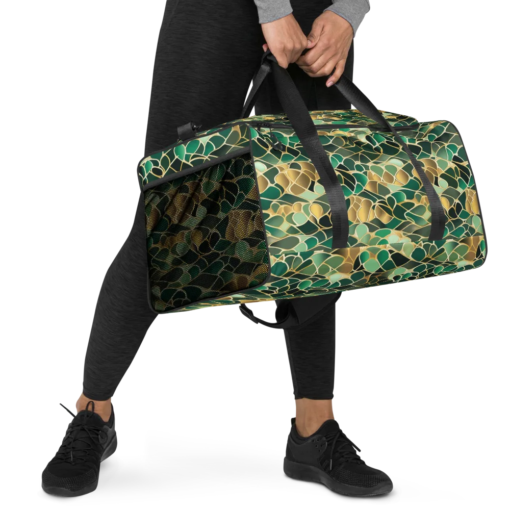 Gilded Emerald Lattice on Duffle Bag — Right Front