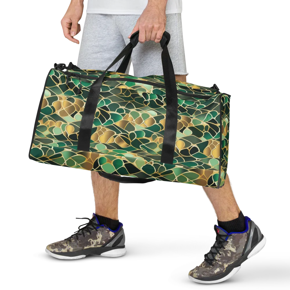 Gilded Emerald Lattice on Duffle Bag — Front
