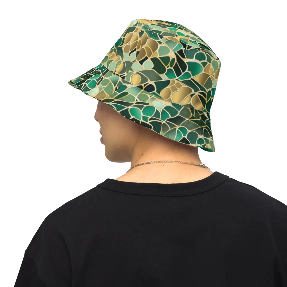 Gilded Emerald Lattice on Reversible Bucket Hat — Back Inside