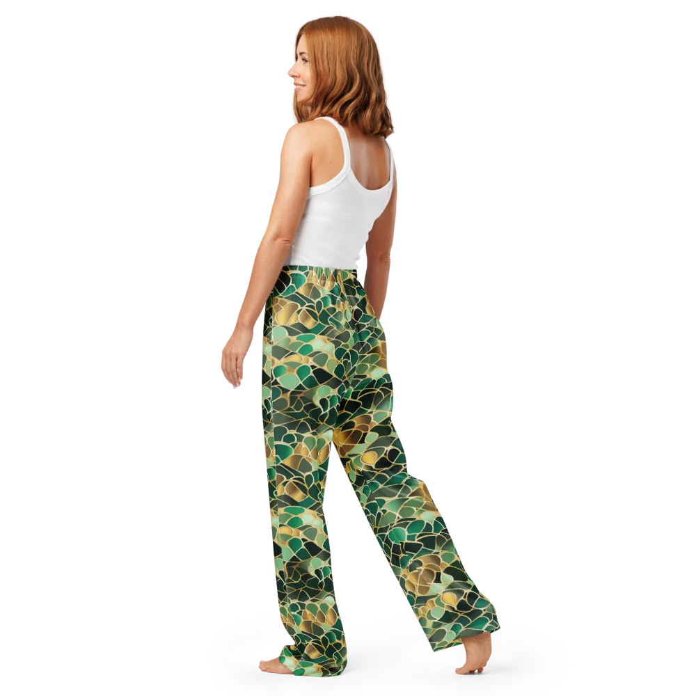 Gilded Emerald Lattice on Women's Pajama Pants — Back