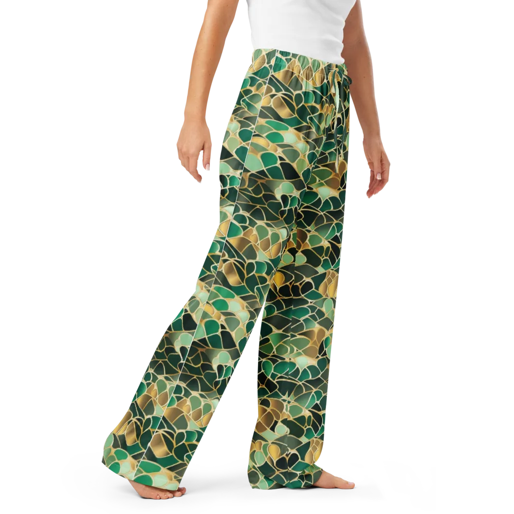 Gilded Emerald Lattice on Women's Pajama Pants — Right Front