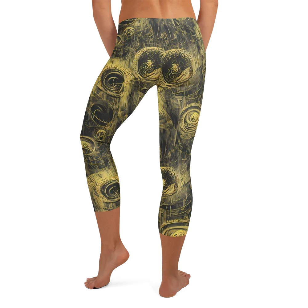 Gilded Spiralwork on Capri Leggings — Back