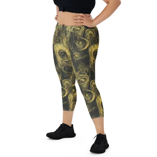 Gilded Spiralwork on a Capri Leggings