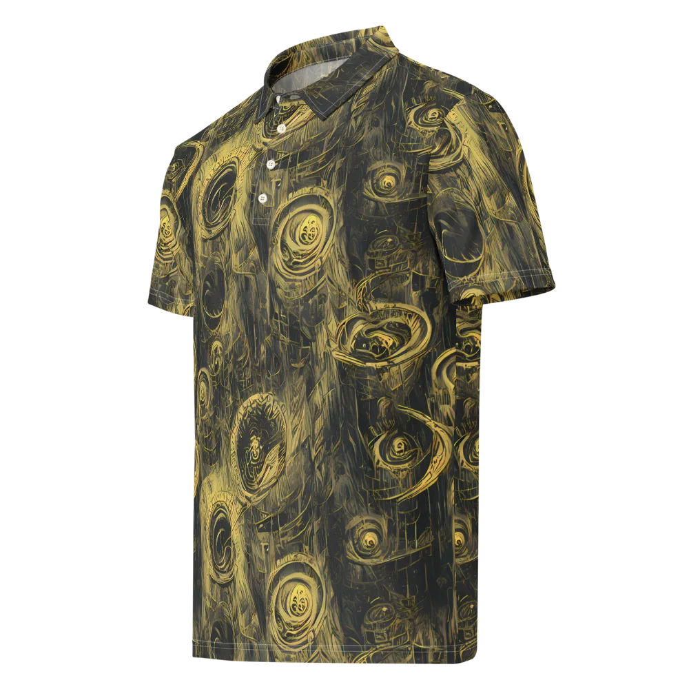 Gilded Spiralwork on Men's Slim Fit Polo Shirt — Left Front