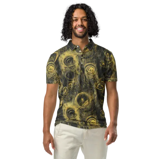Gilded Spiralwork on a Men's Slim Fit Polo Shirt