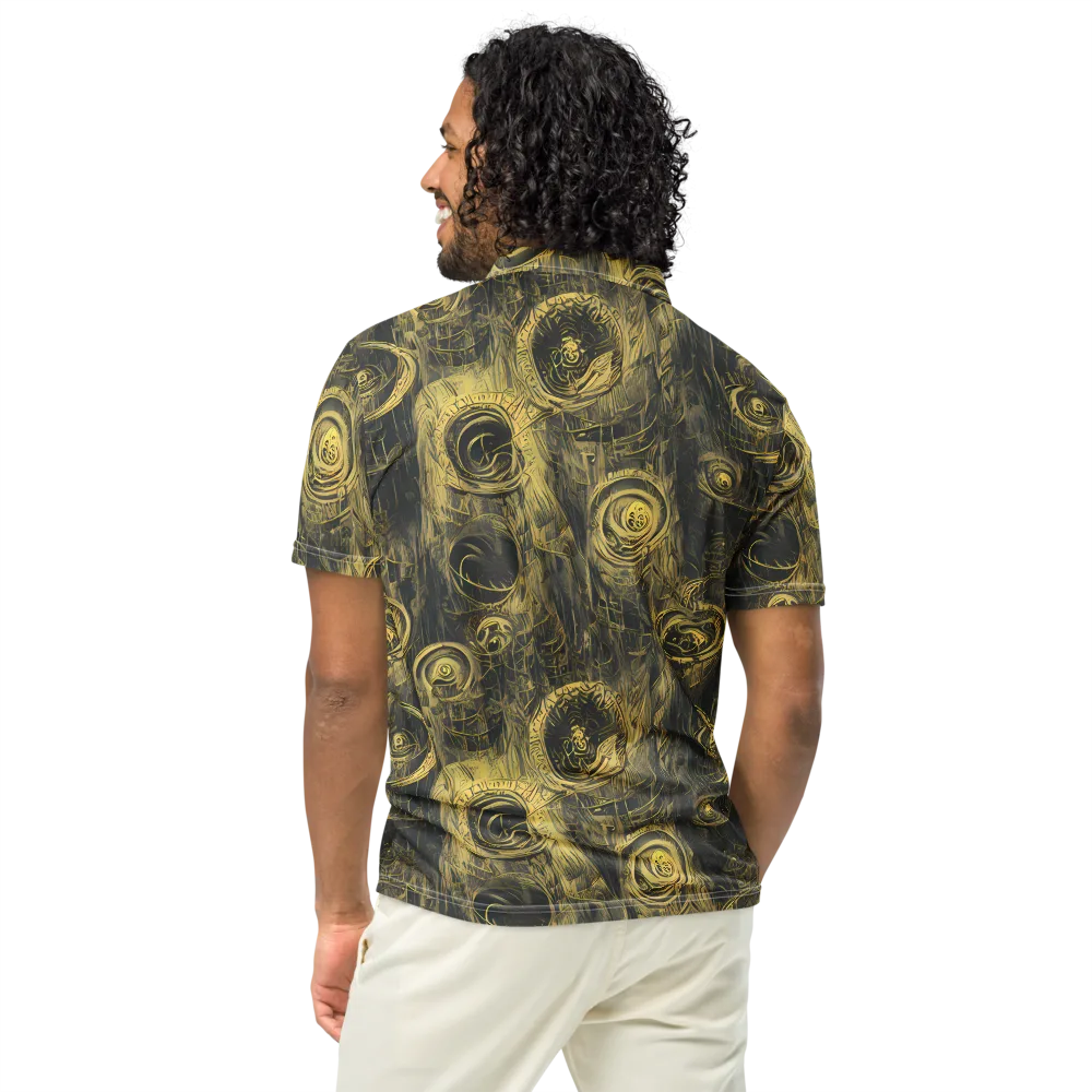 Gilded Spiralwork on Men's Slim Fit Polo Shirt — Back