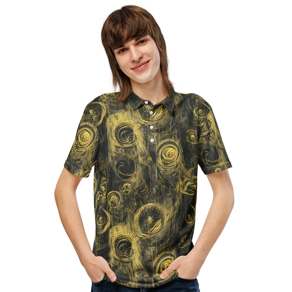 Gilded Spiralwork on Men's Slim Fit Polo Shirt — Front